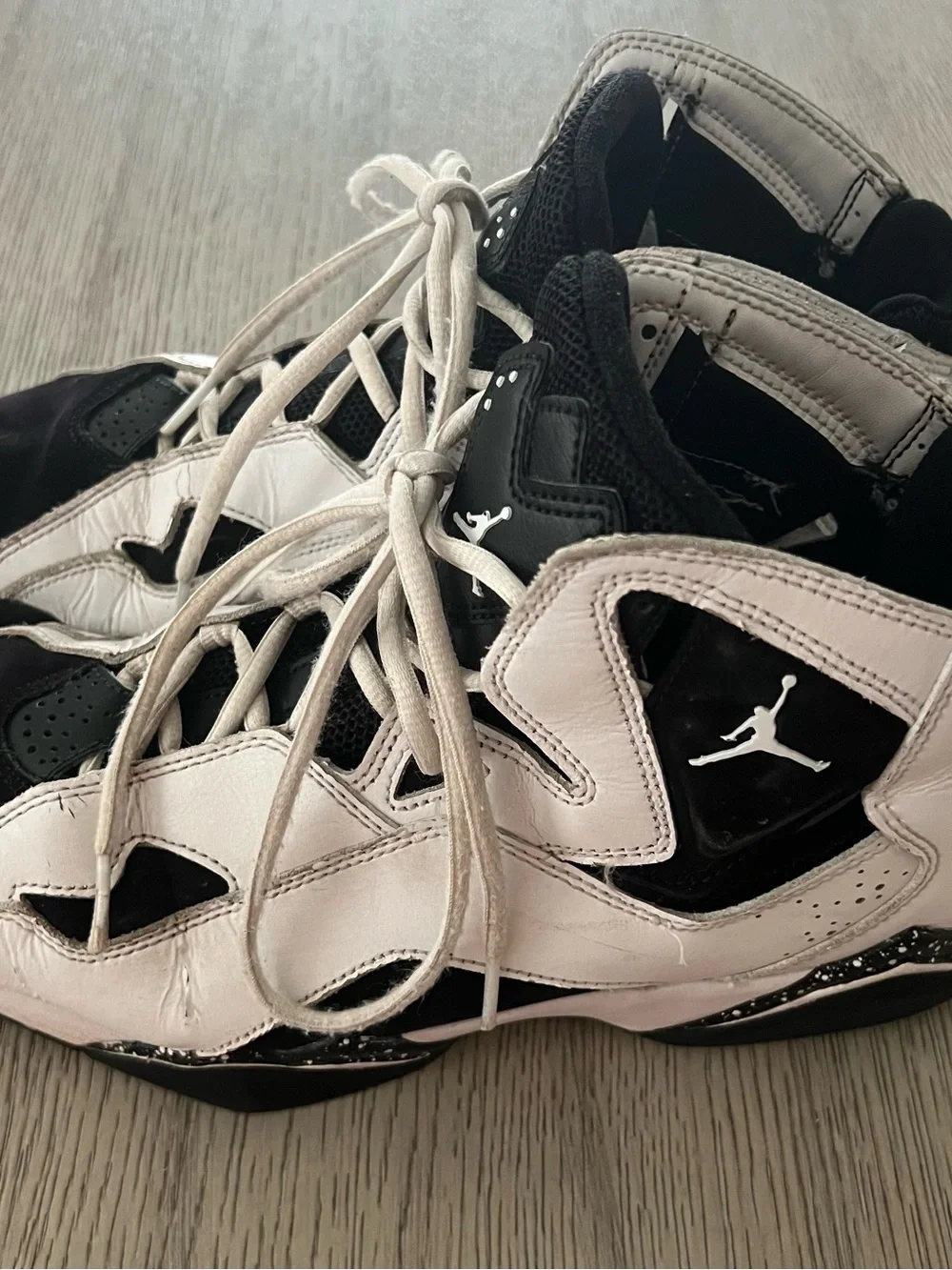 Jordan  Mens Black and White High-Top Basketball Sneakers